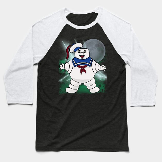 Ghostbusters - Stay Puft Baseball T-Shirt by By Diane Maclaine